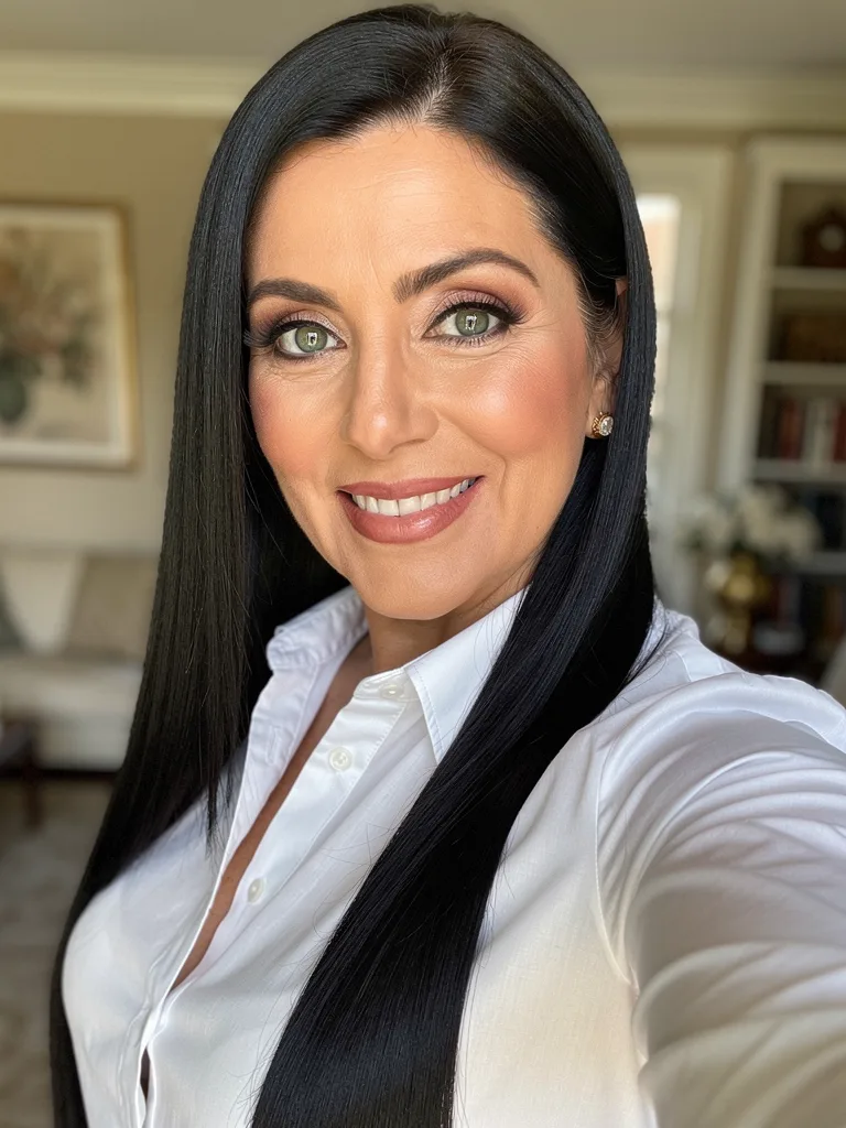 Sleek Jet Black Long Straight Cut